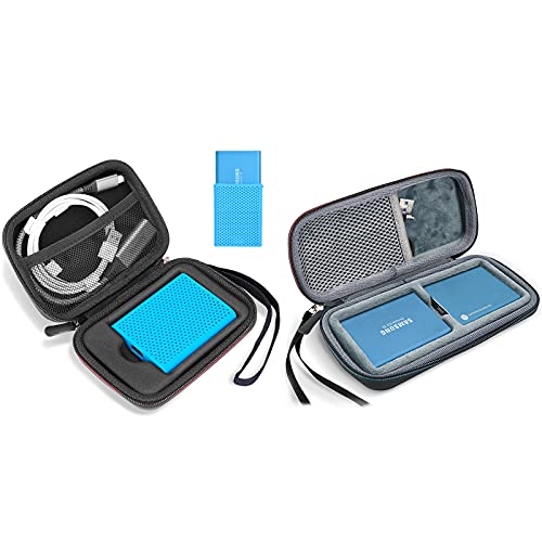 ProCase Shockproof Carrying Case + Silicone Cover Combo for Samsung T5 / T3 Portable SSD Bundle with Hard Travel Carrying Case for Samsung T5 / T3 Portable SSD