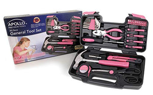 Apollo Tools Original 39 Piece General Household Tool Set in Toolbox Storage Case with Essential Hand Tools for Everyday Home Repairs