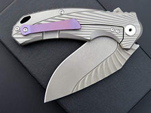 Load image into Gallery viewer, Eafengrow EF902 Folding Pocket Knife with High-Performance D2 Steel Blade; Titanium Alloy Handle Scales with Pocket clip; Frame Lock, for Camping Working Tactical Survival Military EDC Tool

