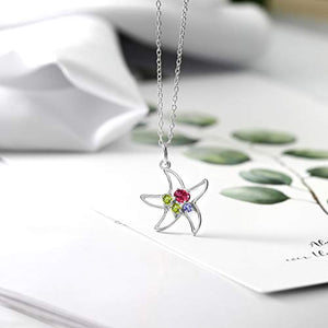 Gem Stone King 0.33 Ct Oval Pink Tourmaline Green Peridot 925 Sterling Silver Starfish Necklace