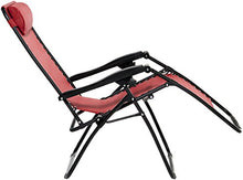 Load image into Gallery viewer, AmazonBasics Outdoor Zero Gravity Lounge Folding Chair, Burgundy
