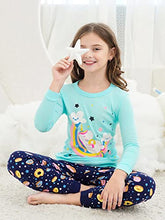 Load image into Gallery viewer, Girls' 6-Piece Snug-Fit Cotton Pajama Set Sleepwear (Unicorn/Sleep in, 8)
