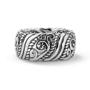 Carolyn Pollack Sterling Silver Open Scroll Work Band Ring Size 7