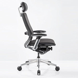 IC2 Mesh Black Shell Ergonomic Computer Chair with Headrest Dimensions: 25.5-27.5"W x 28"D x 45-52"H Seat Dimensions: 19"Wx17-19"Dx16-21"H Black Mesh/Black/Black Poly Shell/Chrome Arms and Base