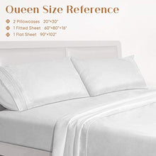 Load image into Gallery viewer, Leafbay Bed Sheets Queen Set - 4 Piece Super Soft Microfiber Bed Sheets 1800 TC with 16” Deep Pocket, Wrinkle Resistant and Unfading Bedding Set - White
