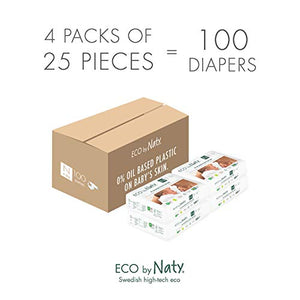 Eco by Naty Baby Diapers, Newborn, 100 Ct, Plant-based with 0% Oil Plastic on Skin, One Month Supply