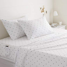 Load image into Gallery viewer, AmazonBasics Soft Microfiber Sheet Set with Elastic Pockets - Full, Tide Pool Diamond
