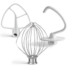 Load image into Gallery viewer, Primeswift K45DH Dough Hook K45B Flat Beater K45WW Wire Whip 3 Pieces 5 Quart Kitchen Mixer Replacement
