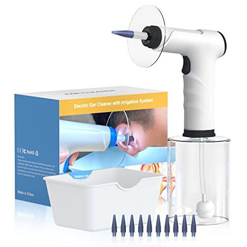 Electric Ear Wax Removal Kit with SoftSpray Safe and Effective Ear Cleaner with 4 Pressure Settings for Ear Wax Buildup Complete Ear Cleaning Irrigation Kit, Black