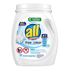Load image into Gallery viewer, All Mighty Pacs Laundry Detergent, Free Clear for Sensitive Skin, Tub, 60 Count
