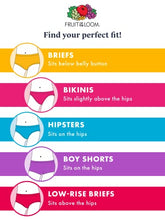 Load image into Gallery viewer, Fruit of the Loom Girls' Cotton Hipster Underwear, 14 Pack - Fashion Assorted, 14
