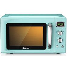 Load image into Gallery viewer, COSTWAY Retro Countertop Microwave Oven, 0.9Cu.ft, 900W Microwave Oven, with 5 Micro Power, Defrost &amp; Auto Cooking Function, LED Display, Glass Turntable and Viewing Window, Child Lock
