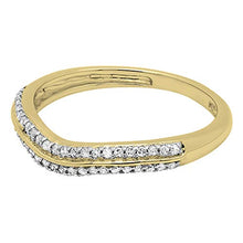 Load image into Gallery viewer, Dazzlingrock Collection 0.20 Carat (ctw) 14K Round White Diamond Ladies Double Row Curved Anniversary Wedding Band 1/5 CT, Yellow Gold, Size 7
