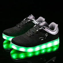 Load image into Gallery viewer, TOLLN Kids Boys Girls Breathable LED Light Up Flashing Sneakers for Children Shoes-9011-Black-38
