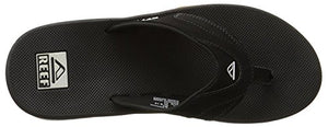 Reef Men's Fanning Flip Flop, BLACK/SILVER, 10 D - Medium