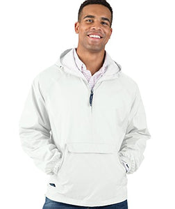 Charles River Apparel unisex adult & Water-resistant Pullover Rain (Reg/Ext Sizes) Windbreaker Jacket, White, Large US