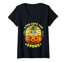 Load image into Gallery viewer, Mademark x SpongeBob SquarePants - Womens SpongeBob Halloween Too Cute To Spook Halloween Costume Gift V-Neck T-Shirt

