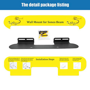 Soundbar Mount for Sonos Beam Wall Mount Bracket Compatible with Sonos Beam Sound Bar Mounts Mounting Bracket, Black
