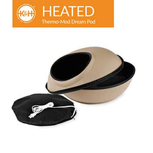 Load image into Gallery viewer, K&amp;H PET PRODUCTS Thermo-Mod Dream Pod Heated Pet Bed 22 Inches Tan/Black
