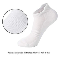 Load image into Gallery viewer, CelerSport Low Cut Athletic Running Socks Cotton Ankle Socks for Men and Women (6 Pairs), Large, White

