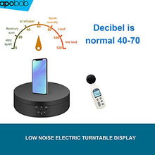 Load image into Gallery viewer, Apobob 6.6 LbS Motorized Rotating Display Stand, Display Turntable Stand Work with Battery/USB Power Supply, 360 Degree Electric Rotating Turntable for Photography Products, Shoes, Jewelry, 3D Models
