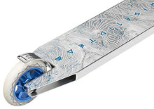 Load image into Gallery viewer, Mongoose Rise 110 Team Youth and Adult Freestyle Kick Scooter, High Impact 110mm Wheels, Bike-Style Grips, Lightweight Alloy Deck, Silver/Blue
