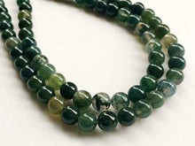 Load image into Gallery viewer, GemAbyss Beads Gemstone 1 Strand Natural Green Moss Agate Beads, Natural Moss Agate Smooth Round Balls, 8mm, 14 Inch Code-MVG-19202

