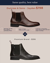 Load image into Gallery viewer, Dunross &amp; Sons Jayden Espresso Brown Chelsea Boots for Men, Ankle Boots – Men’s Leather Dress Boots w/Padded Footbed – Luxury Dark Brown Leather Boots for Men
