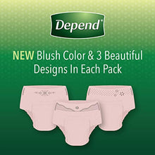 Load image into Gallery viewer, Depend FIT-FLEX Incontinence Underwear for Women, Disposable, Maximum Absorbency, Large, Blush, 52 Count (2 Packs of 26) (Packaging May Vary)

