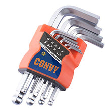 Load image into Gallery viewer, Convy GJ-0052 Allen Wrench Set, Hex Key Set with Arm Ball End, Metric, Set of 9 pieces, Standard

