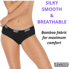 Load image into Gallery viewer, Bambody Leak Proof Hipster: Sporty Period Panties for Women and Teens - 3 Pack: Black - Large
