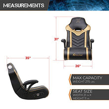 Load image into Gallery viewer, X Rocker 24K 2.1 BT Floor Rocker Gaming Chair, 36.2" x 20.8" x 31.5", Black/Gold
