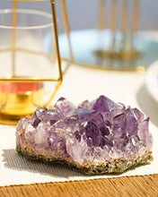 Load image into Gallery viewer, Mimosa Natural Amethyst Cluster Petite Purple Crystals are Indeed to Grow Your Crystal Collection.Plus a Bonus Mineral and Chakra Stone Set Included as a Thank You. (7oz~13oz)
