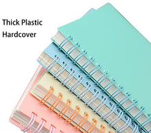 Load image into Gallery viewer, Spiral Notebook, 4 Pcs A5 Thick Plastic Hardcover 8mm Ruled 4 Color 80 Sheets -160 Pages Journals for Study and Notes (Light Pink,Light Green,Light Blue,ivory, A5 5.7" x 8.3"-Ruled)
