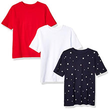 Load image into Gallery viewer, Amazon Essentials Kids Boys Short-Sleeve T-Shirts, 3-Pack Star/Red/White, X-Large
