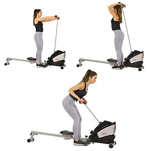 Sunny Health & Fitness SF-RW5622 Dual Function Magnetic Rowing Machine Rower w/LCD Monitor