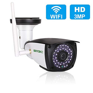 3MP WiFi Camera Outdoor, SV3C 3 Megapixels HD Security Camera, 2-Way Audio Surveillance Camera, Motion Detection IR LED Night Vision IP Camera, Indoor Outside Waterproof CCTV Support Max 128GB SD Card
