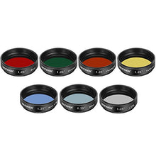 Load image into Gallery viewer, Neewer 1.25 inches Telescope Moon Filter, CPL Filter, 5 Color Filters Set(Red, Orange, Yellow, Green, Blue), Eyepieces Filters for Enhancing Definition and Resolution in Lunar Planetary Observation
