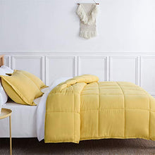 Load image into Gallery viewer, VEEYOO Comforter Set King Size - All Season Soft Quilted Down Alternative Duvet Insert with Corner Tabs - Plush Microfiber Fill - Warmth Hypoallergenic Bed Comforter Set 3 Pieces, Yellow
