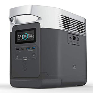 EF ECOFLOW Portable Power Station EFDELTA, UPS Power Supply 1260Wh Battery Pack with 6 1800W (3300W Surge) AC Outlets, Solar Battery Generator for Outdoor Camping RV