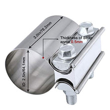 Load image into Gallery viewer, EVIL ENERGY 2.5 Inch 2 1/2 Butt Joint Exhaust Band Clamp Sleeve Stainless Steel 2pcs
