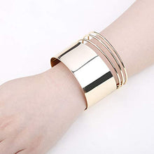 Load image into Gallery viewer, Hanpabum Women Gold Tone Choker Necklace and Cuff Bangle Bracelet Jewelry Set Exaggerated Punk Style (A:Gold Tone)
