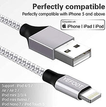 Load image into Gallery viewer, iPhone Charger [Apple MFi Certified] YEFOOT 5Pack(3/3/6/6/10FT) Lightning Cable Compatible iPhone 12Pro Max/12Pro/12/11/Pro/Xs Max/X/8 and More-Silver&amp;White
