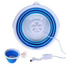 Load image into Gallery viewer, 10L Portable Mini Washing Machine, Folding Turbo Washing Compact Ultrasonic Turbine Washer Lightweight Travel Laundry Washer USB Powered Camping Apartments Dorms RV Business Trip Clothes…
