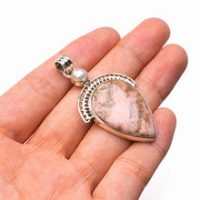 Load image into Gallery viewer, StarGems Natural Rhodochrosite And River Pearl Handmade 925 Sterling Silver Pendant 2" D5925
