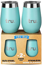 Load image into Gallery viewer, Outdoor Vacuum Insulated Wine Tumblers with Lids (Set of 2), Stainless Steel Glasses 12oz - Double Wall Stemless Metal Cup - Travel, Camping, Lightweight, Unbreakable

