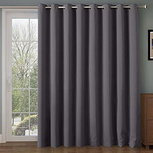 Load image into Gallery viewer, RHF Wide Thermal Blackout Patio Door Curtain Panel, Sliding Door Insulated Curtains, Grommet Curtains, Extra Wide Curtains, Curtains for Sliding Glass Door: 100W by 84L Inches- Dark Grey
