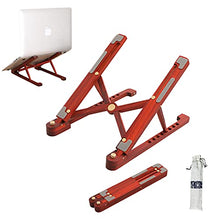 Load image into Gallery viewer, Wood Laptop Stand, Laptop Stand Riser Computer Stand 8 Angle-Adjustable Wooden Foldable Portable Laptop Stand, Compatible with MacBook Air Pro, HP, Lenovo, Dell, More 10-15.6” Laptops
