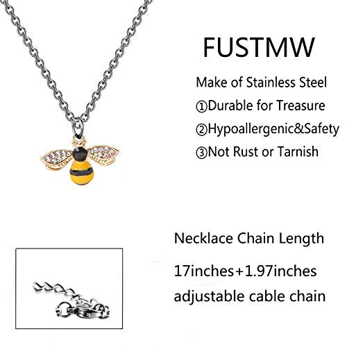 Load image into Gallery viewer, FUSTMW Crystal Bumblebee Pendant Necklace Infinity Love Charm Flying Honeybee Insect Jewelry Gifts (45cm+5cm Necklace)