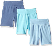 Load image into Gallery viewer, Hanes Ultimate Baby Flexy 3 Pack Adjustable Fit Knit Shorts, Blues, 6-12 Months
